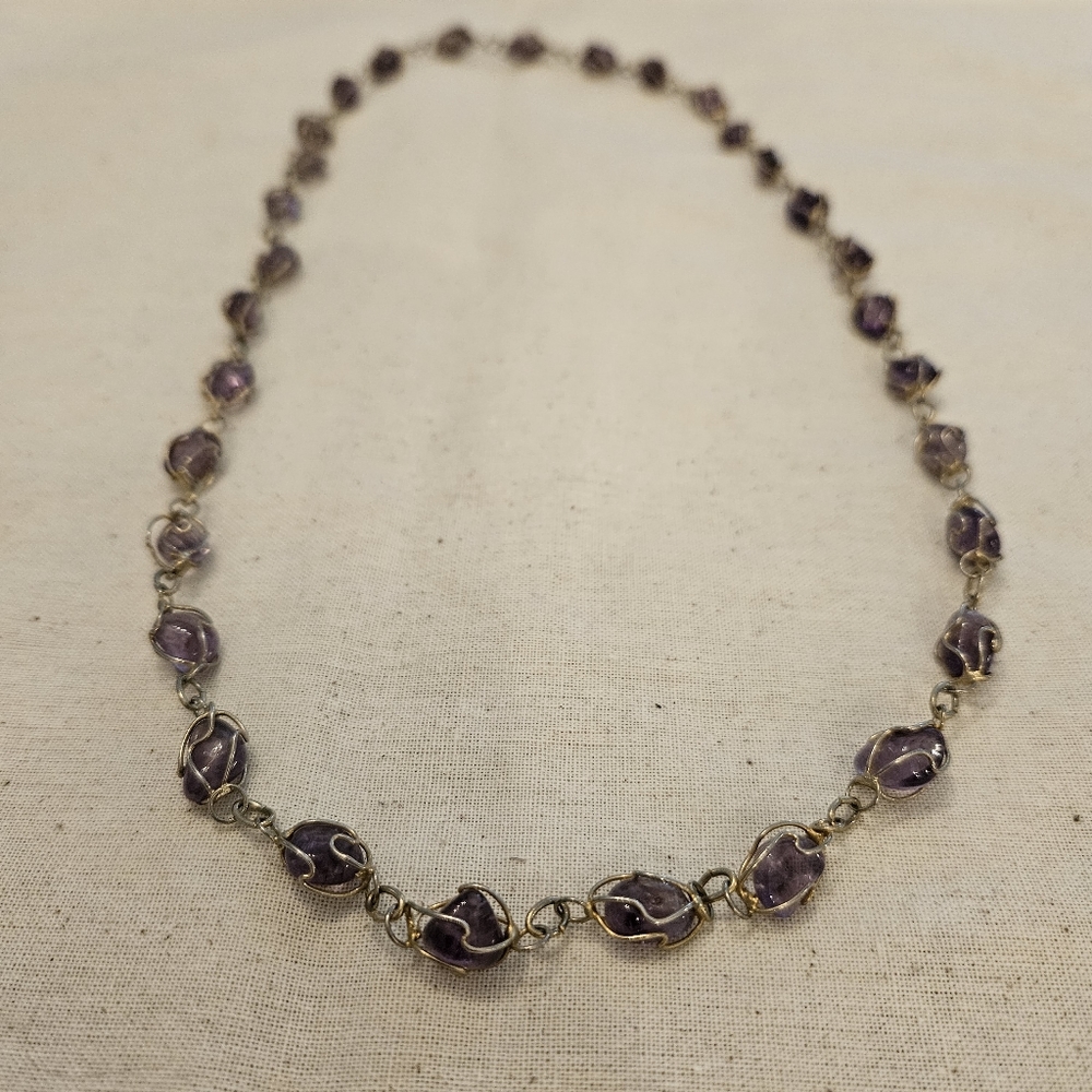 Handmade Purple Crystal Necklace